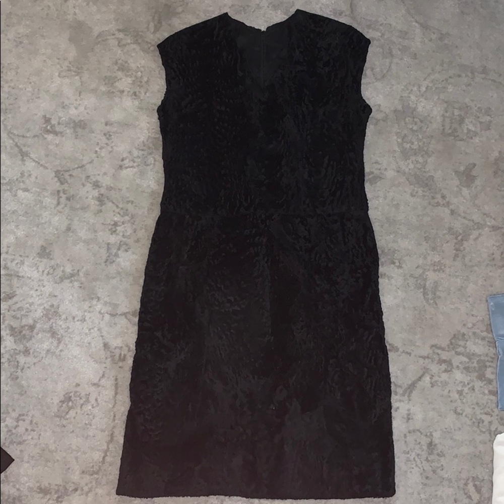 Shearling vintage dress 100% shearling black fur